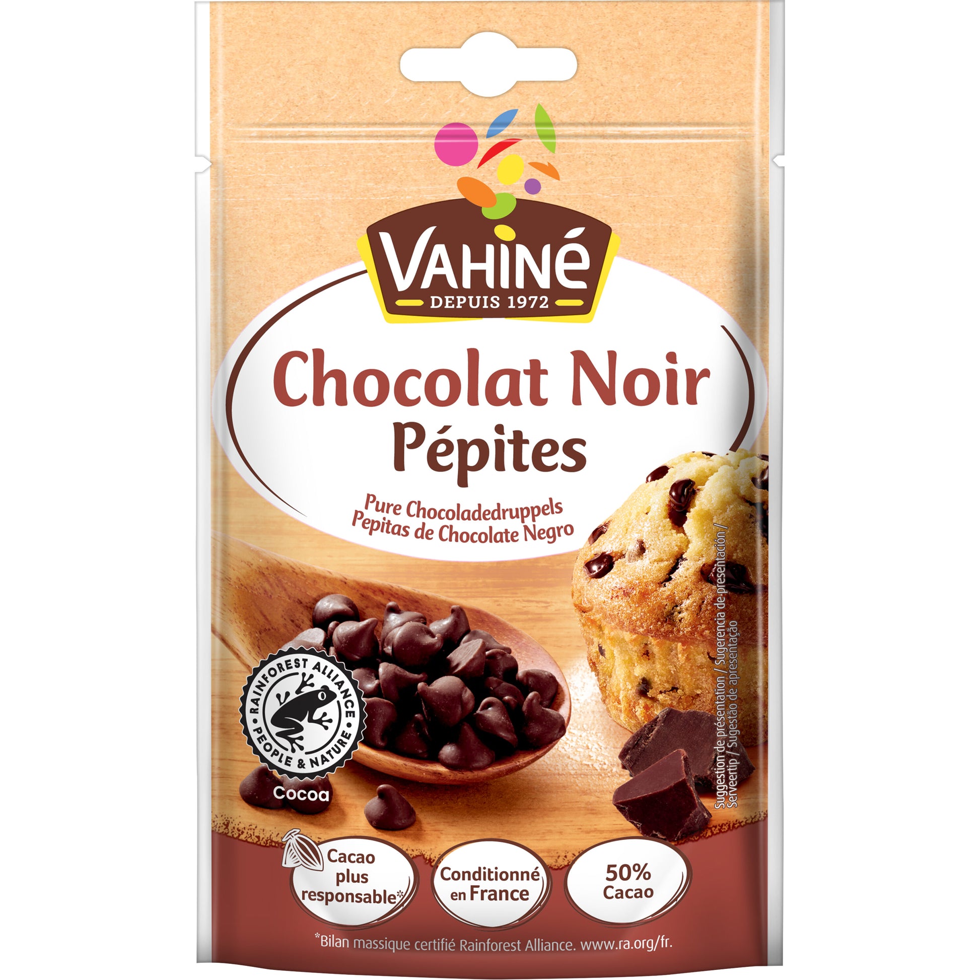 Decoración postres perlitas chocolate Vahiné 100g