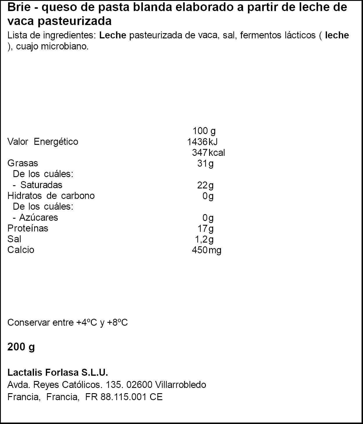 Queso brie  Président 200g