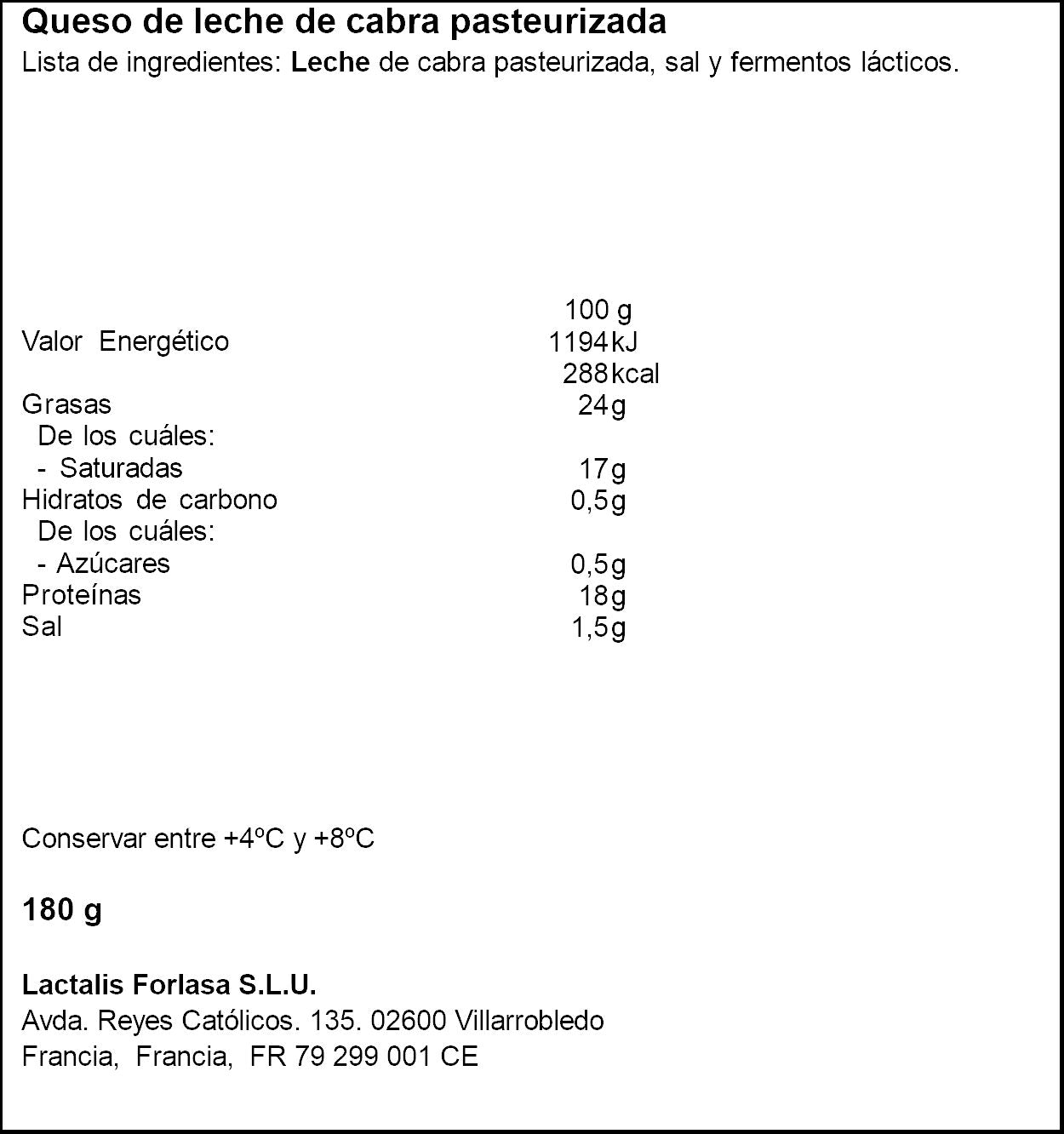 Queso cabra rulo Président 180g