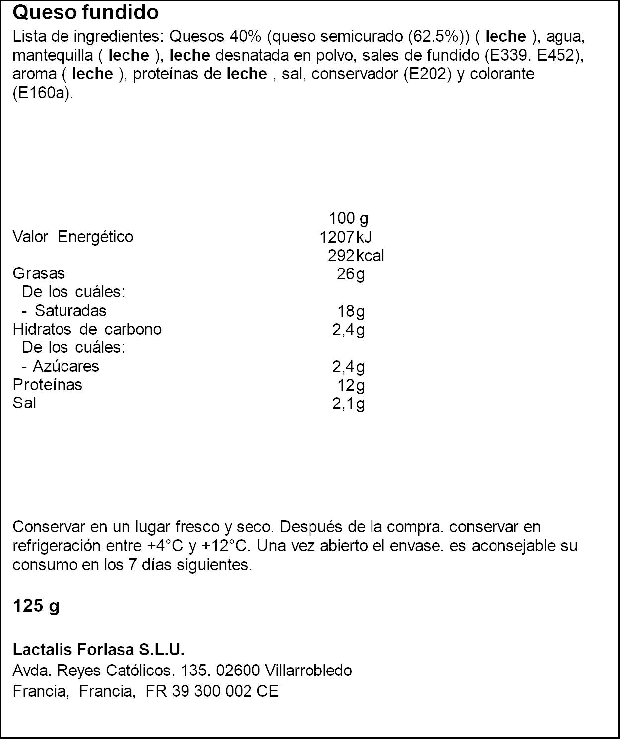 Crema de queso semicurado Président 125g
