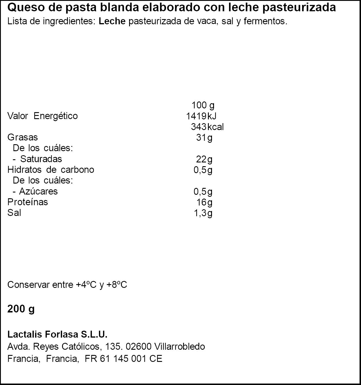 Queso ovale President 200g