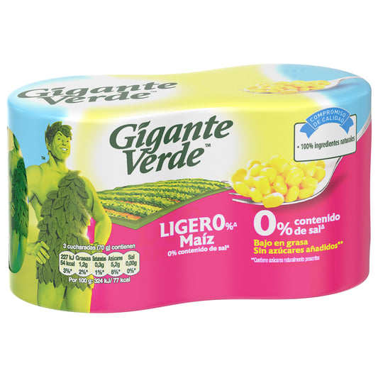 Maíz dulce ligero Gigante p2 140g/u escurr La Despensa