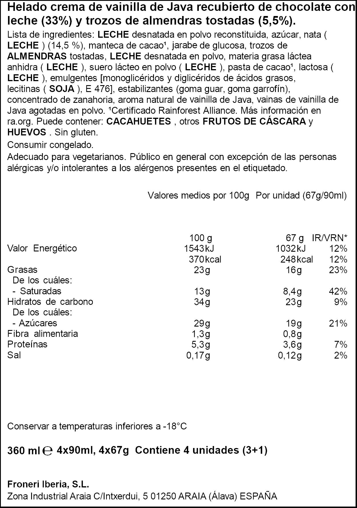 Bombon almendra vainilla java Nuii p3+1x90ml
