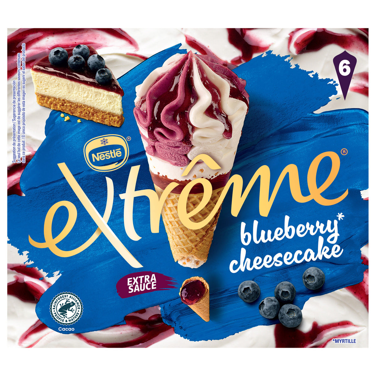 Cono blueberry cheesecake Extreme p6 120ml/u
