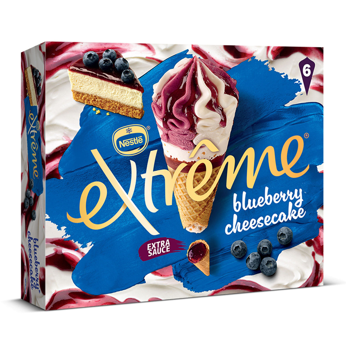 Cono blueberry cheesecake Extreme p6 120ml/u