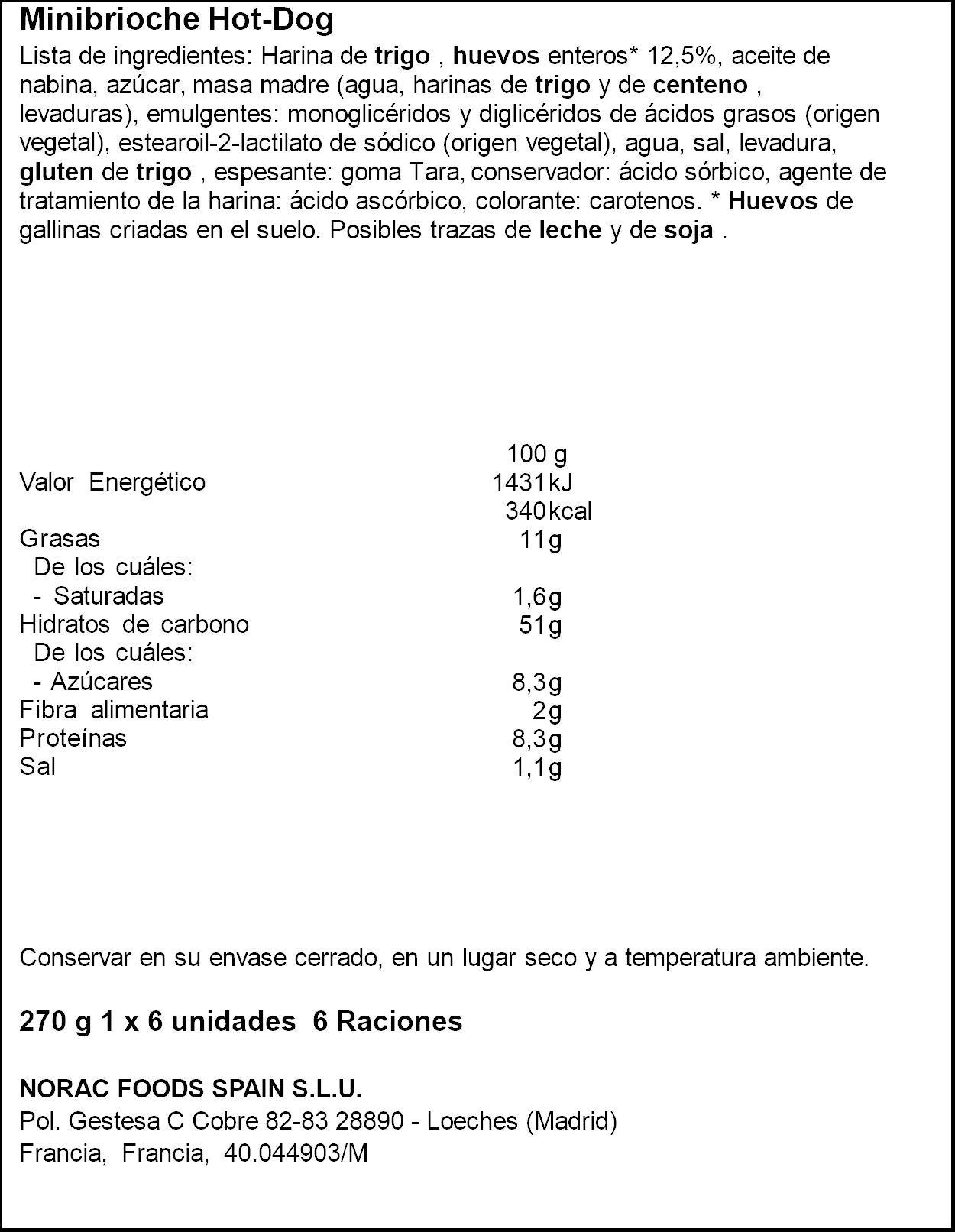 Medias noches  La boulangere p6 270g/u