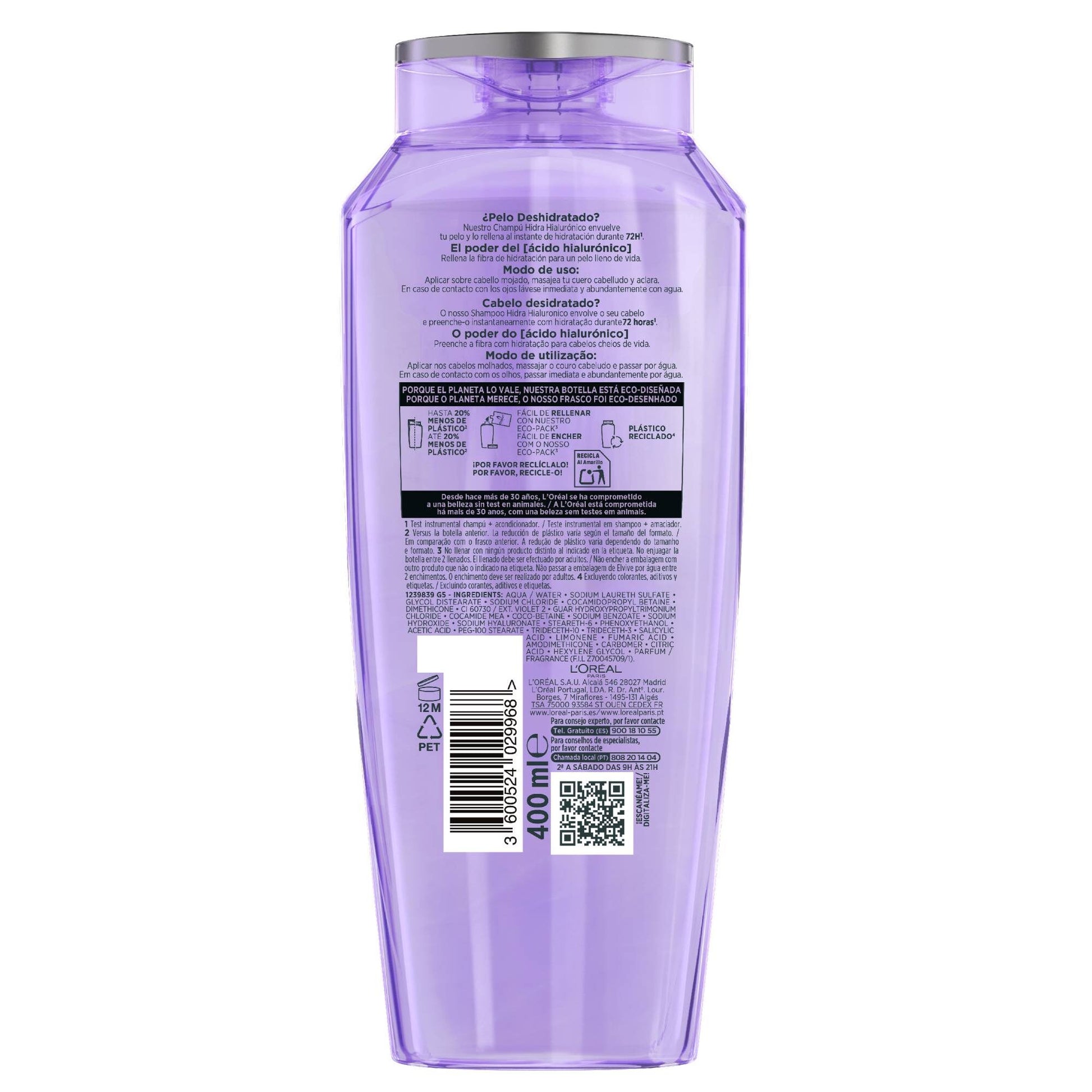 Champú hyaluronico long Elvive 400ml