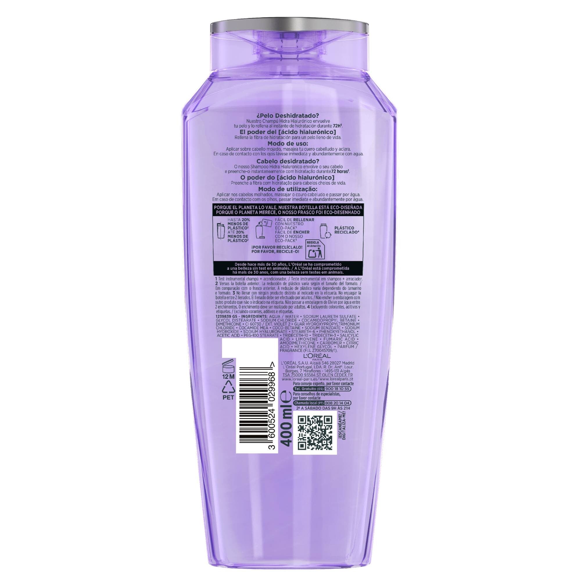 Champú hyaluronico long Elvive 400ml