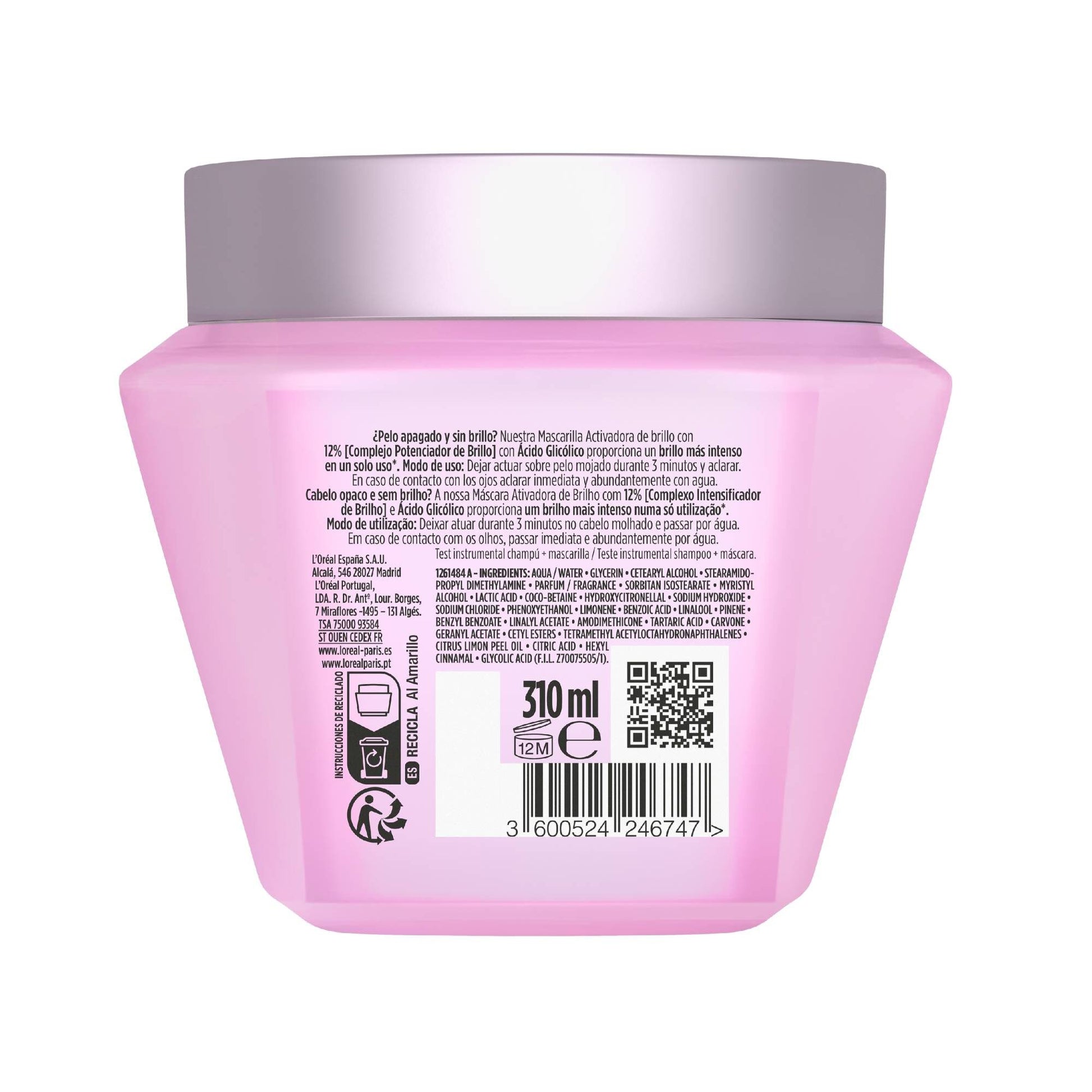 Mascarilla glycolic gloss Elvive 310ml