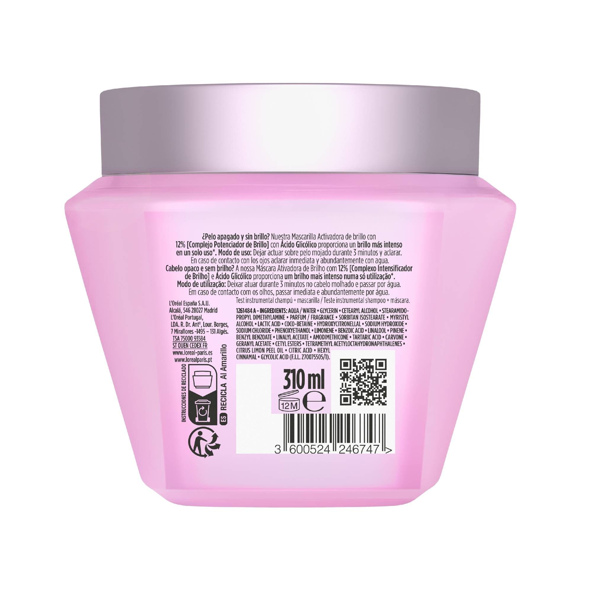 Mascarilla glycolic gloss Elvive 310ml