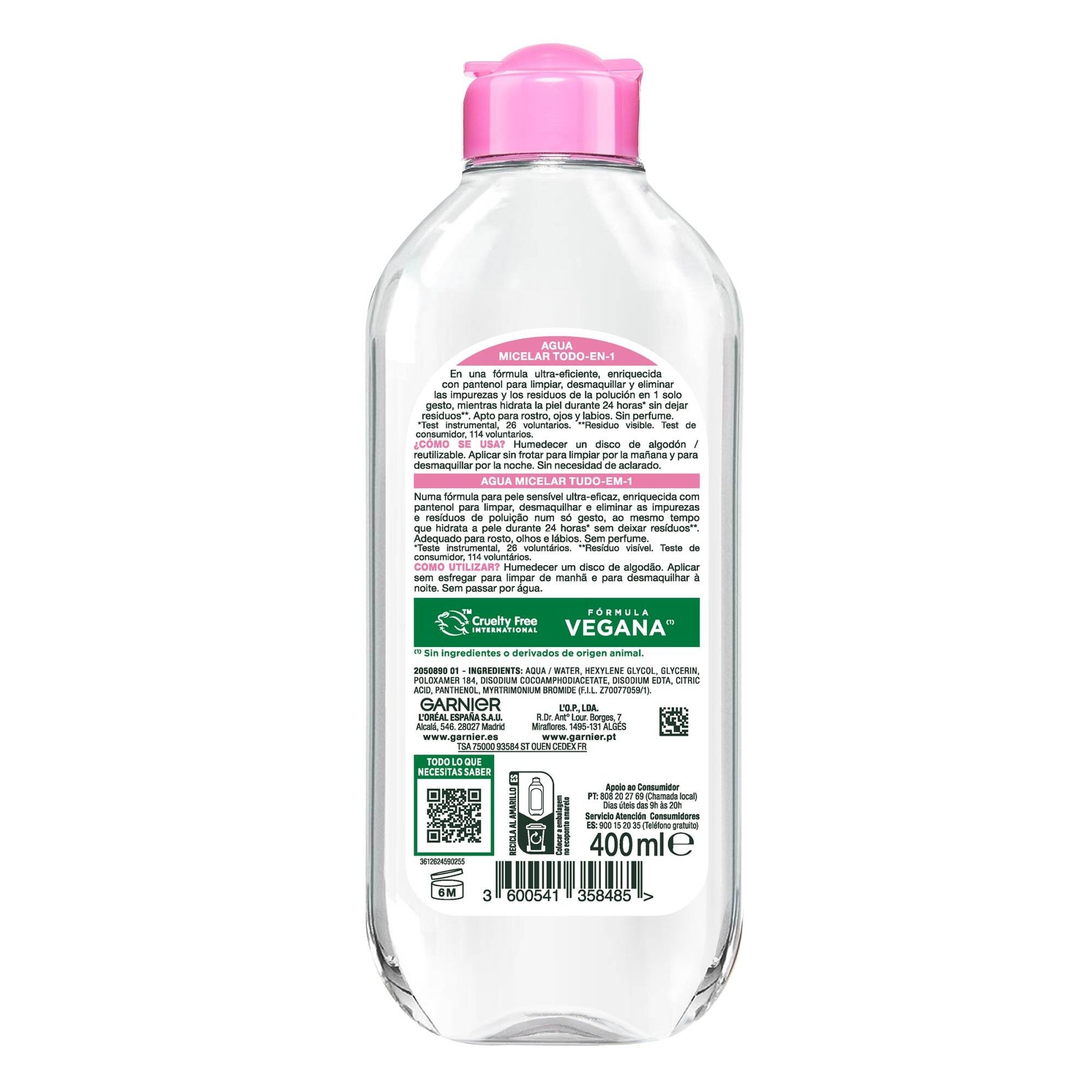 Agua micelar desmaquillante Garnier 400ml