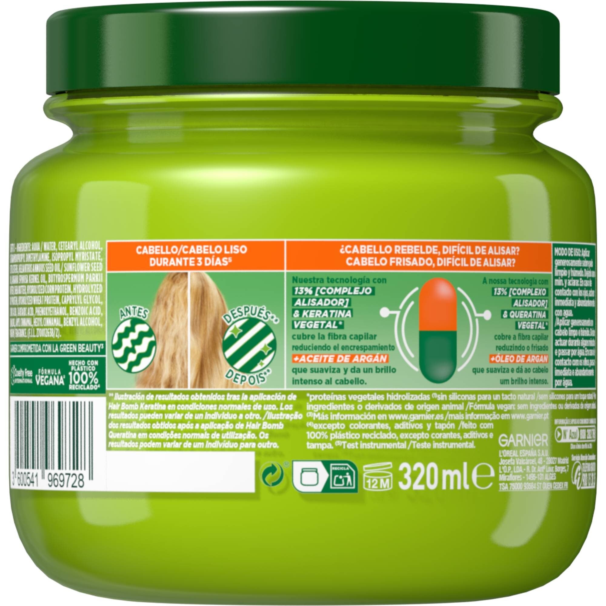 Mascarilla fortificante hidratante liso Fructis 300ml