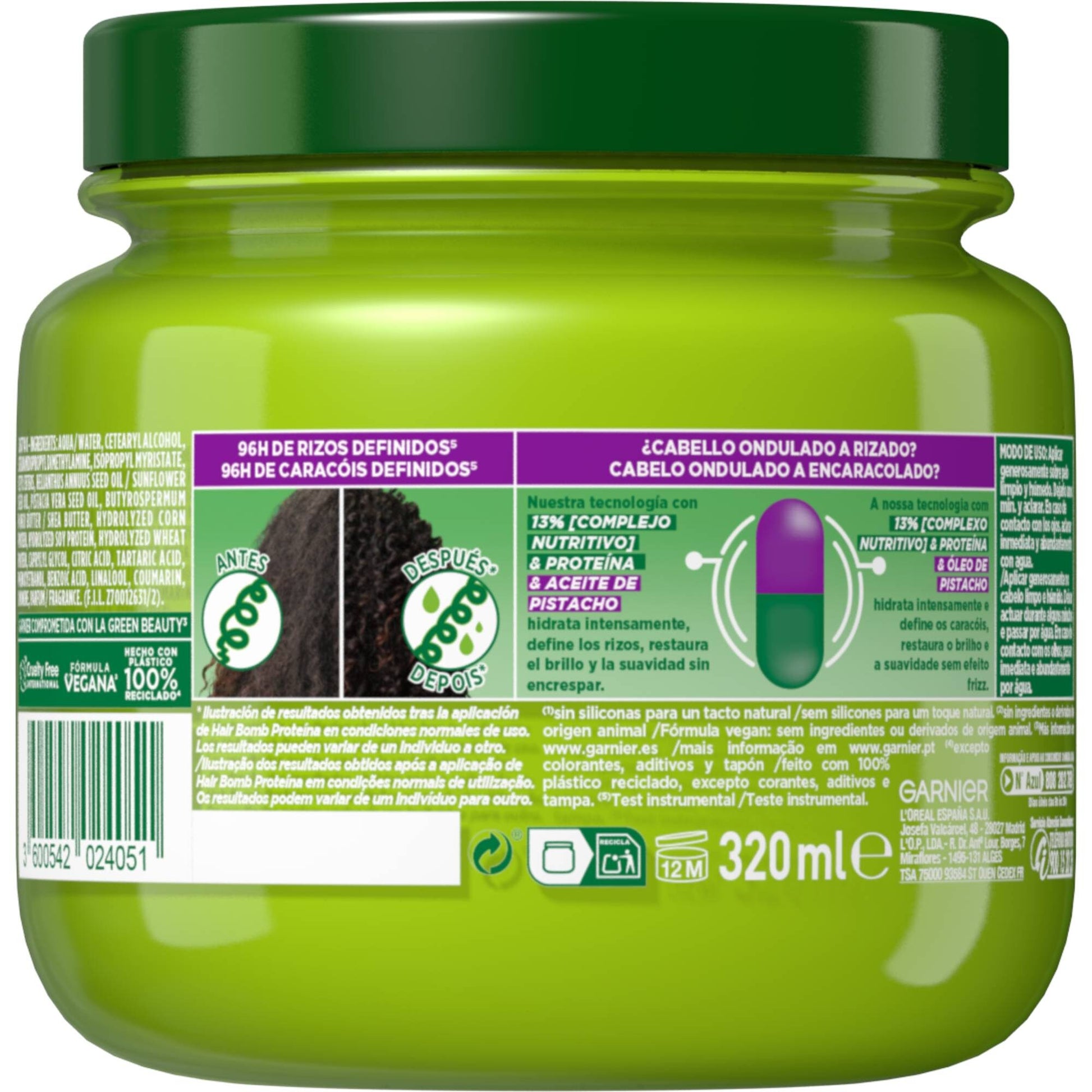 Mascarilla fortificante hidratante rizos Fructis 320ml