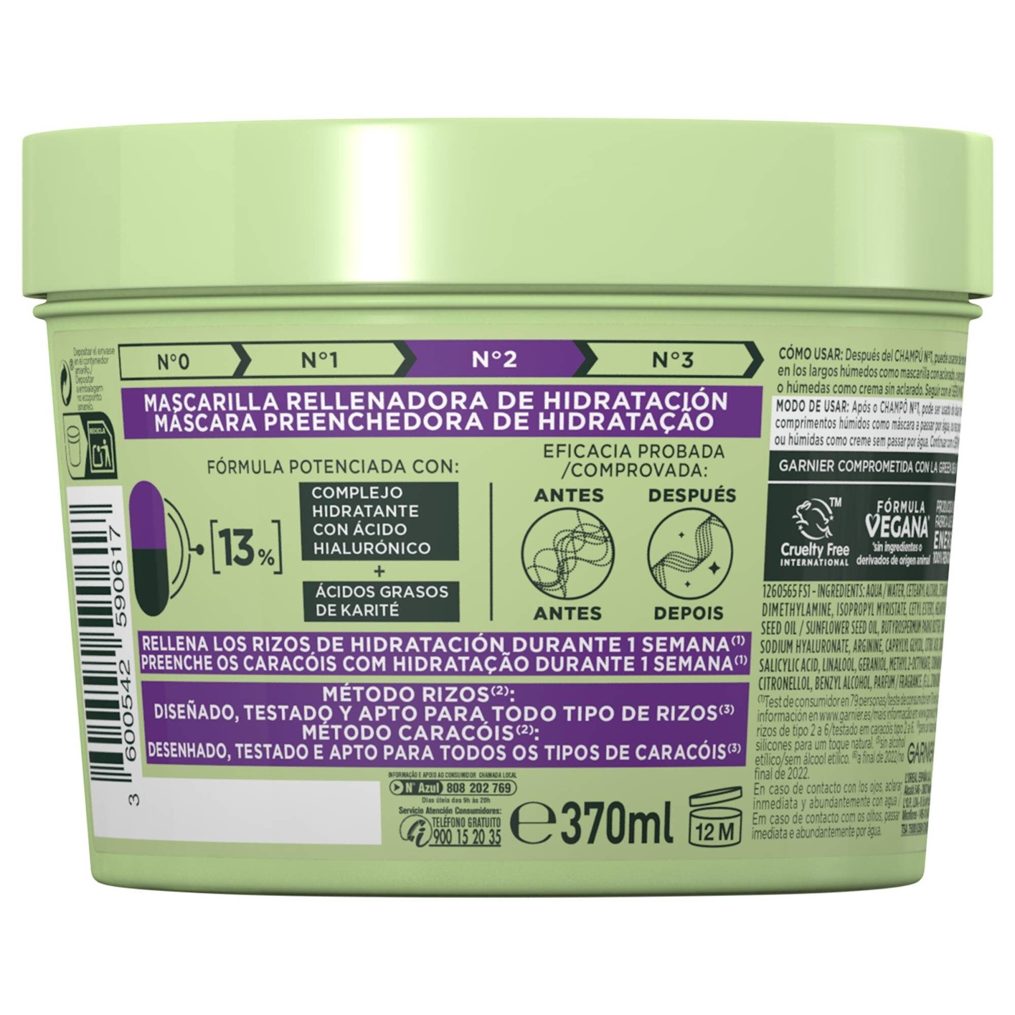 Mascarilla metodo rizos Fructis 370ml