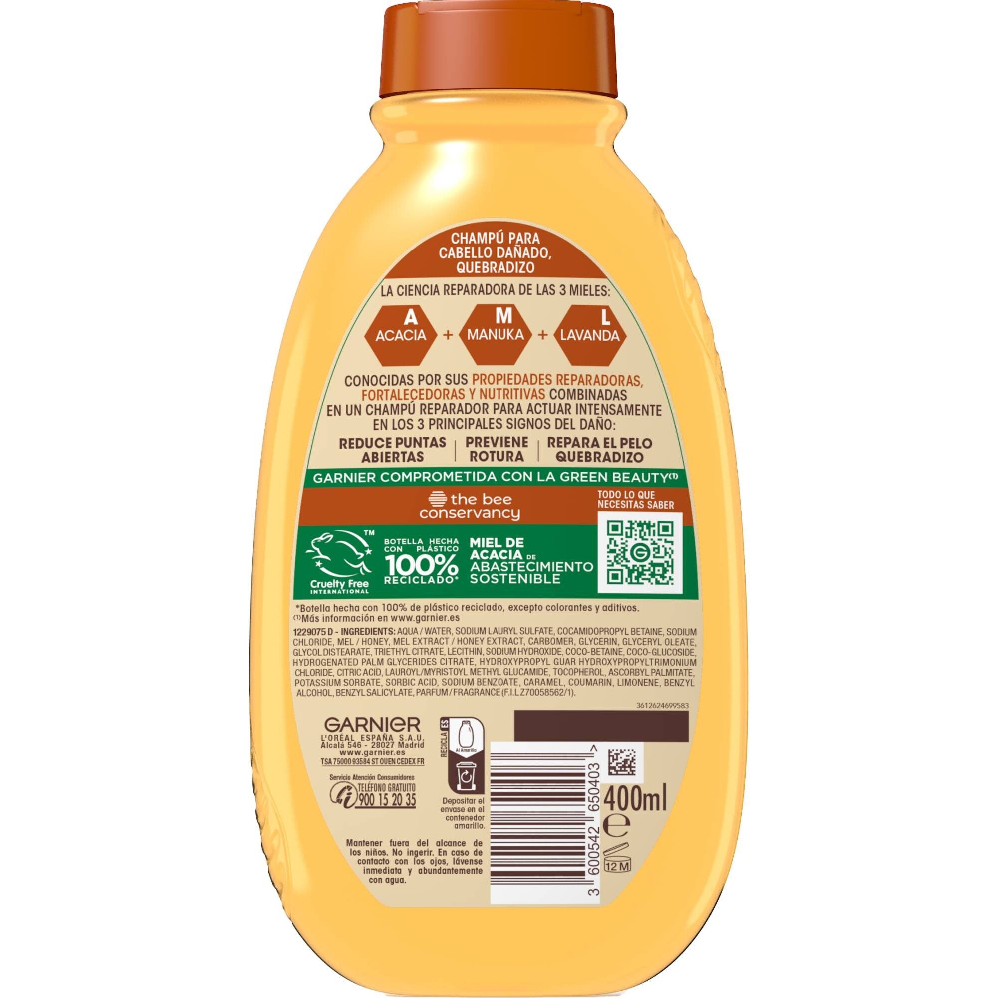 CHAMPÚ MIEL ORIGINAL REMEDIES GARNIEL 400ml
