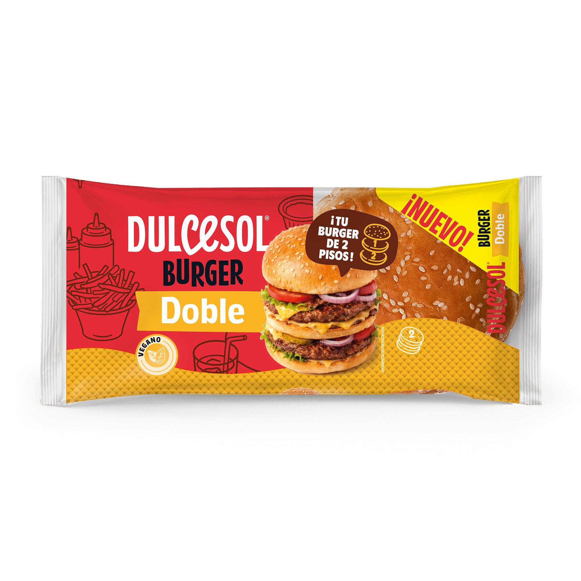 PAN HAMBURGUESA DOBLE DULCESOL P2 80G/U