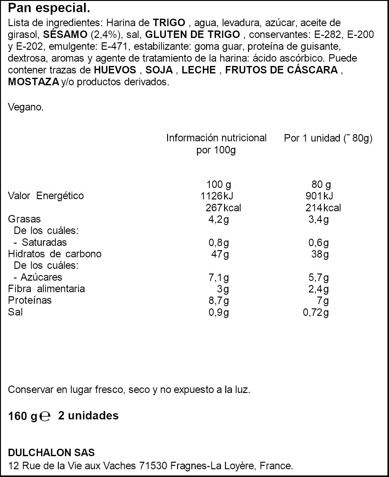 PAN HAMBURGUESA DOBLE DULCESOL P2 80G/U