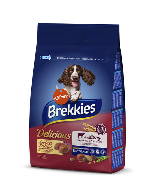Comida seca perro tender & delicious adulto Brekkies  3kg La Despensa