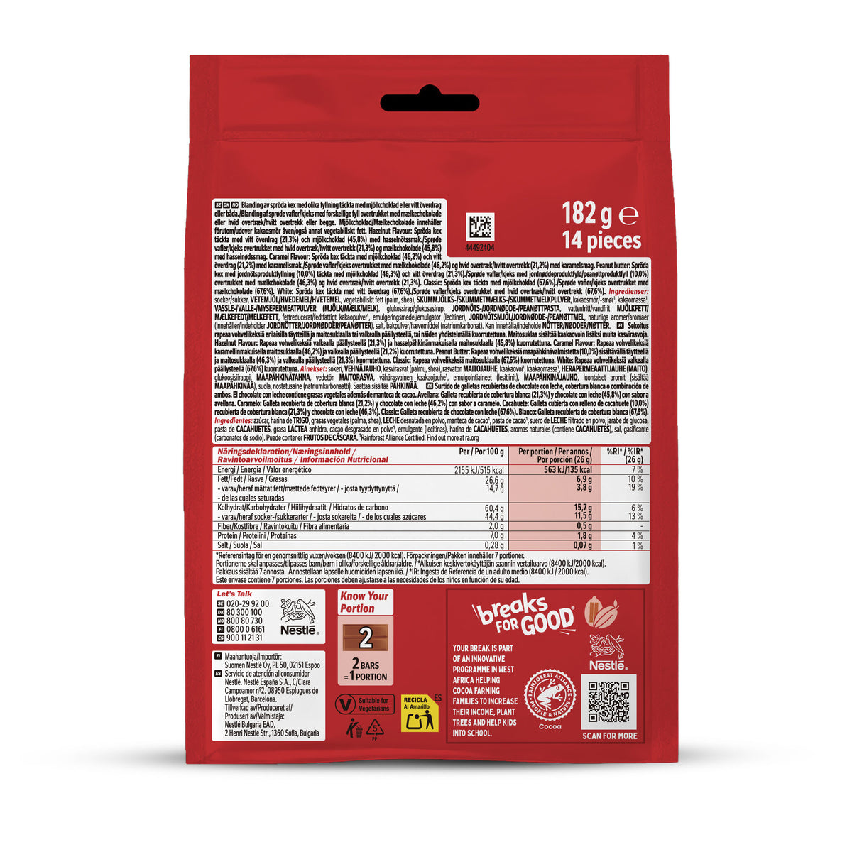 Chocolatinas mini mix Kit kat 182g
