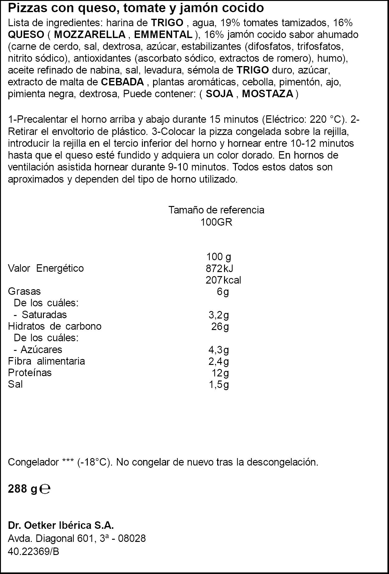 Piccolissima prosciutto Dr oetker 288g