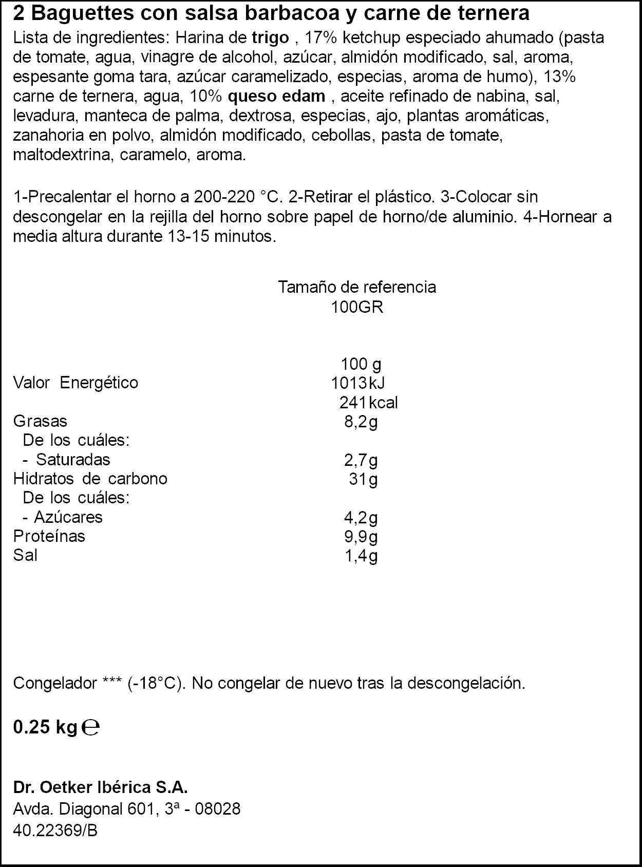 Pan pizza barbacoa pannini Dr oetker 250g