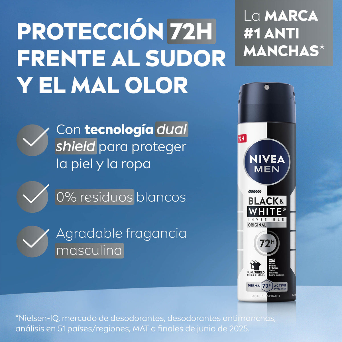 Desodorante spray black&white for men Nivea 200ml