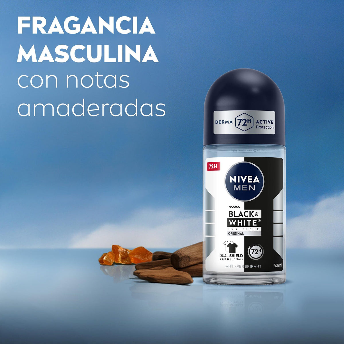 Desodorante rollon black&white men Nivea 50ml