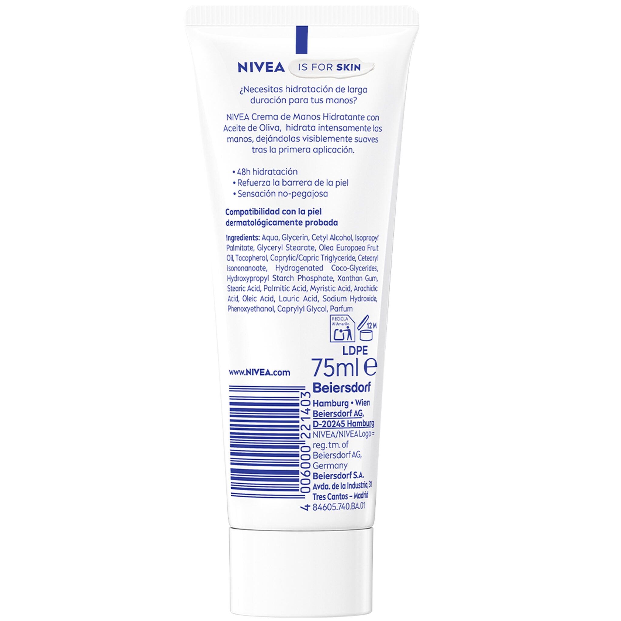 Crema de manos aceite de oliva Nivea 75ml