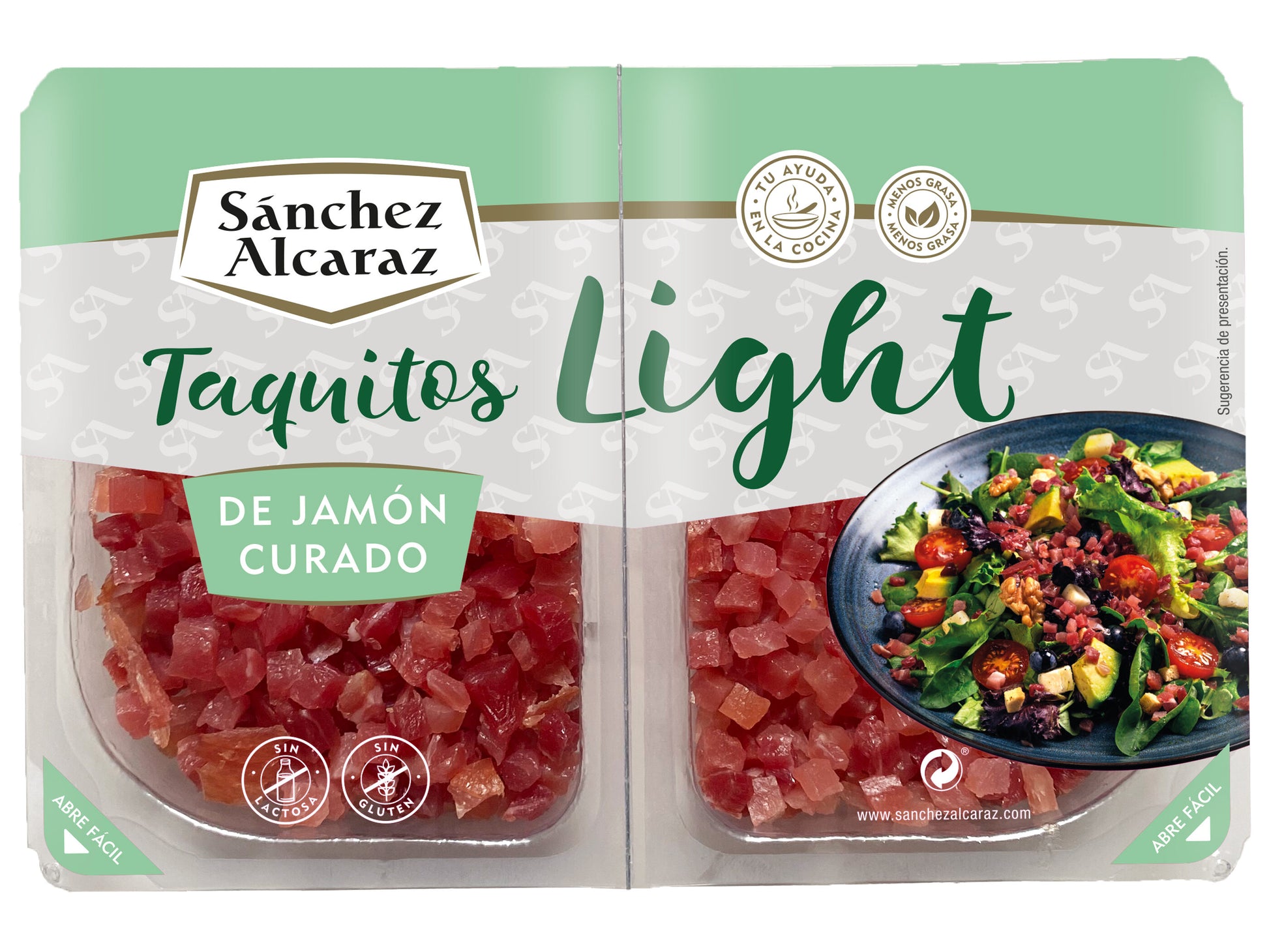 Jamón curado light tacos Sánchez Alcaraz p2 50g/u