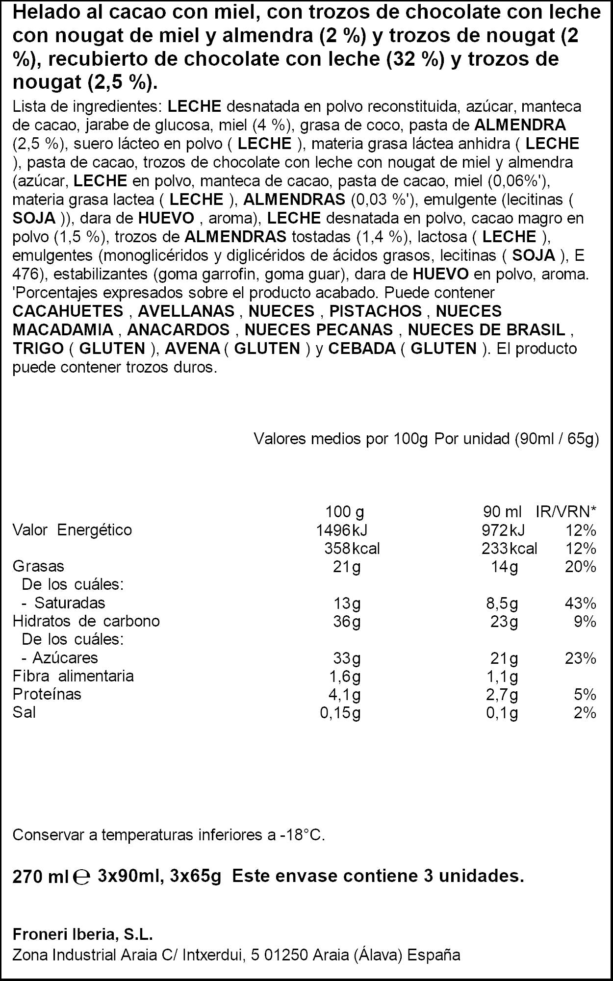 Bombon toblerone p3x90ml