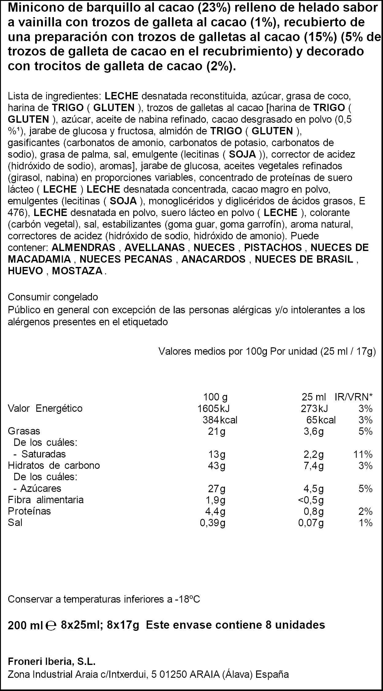 Cono mini Oreo p8x25ml