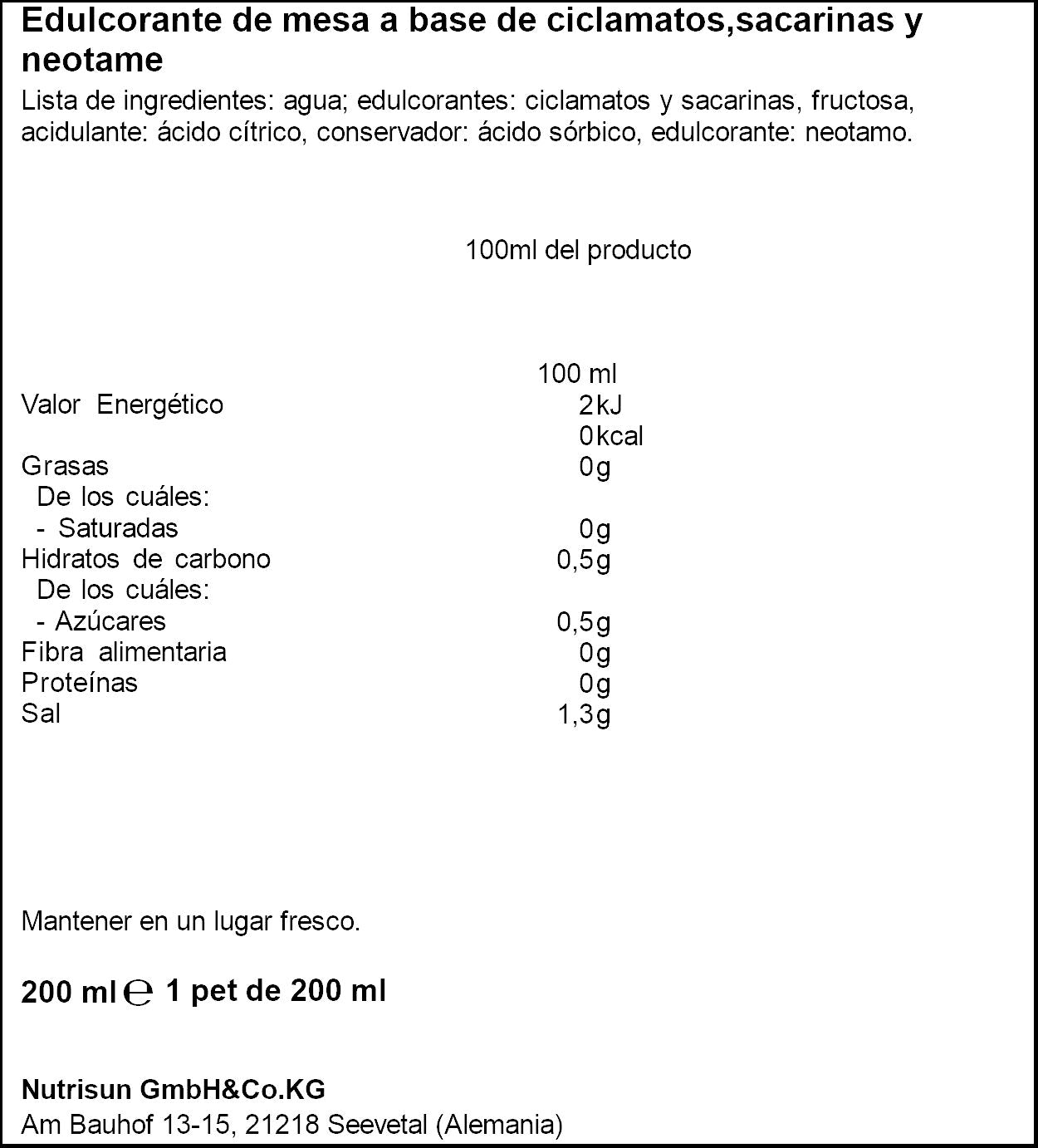 Edulcorante líquido Zen 200ml