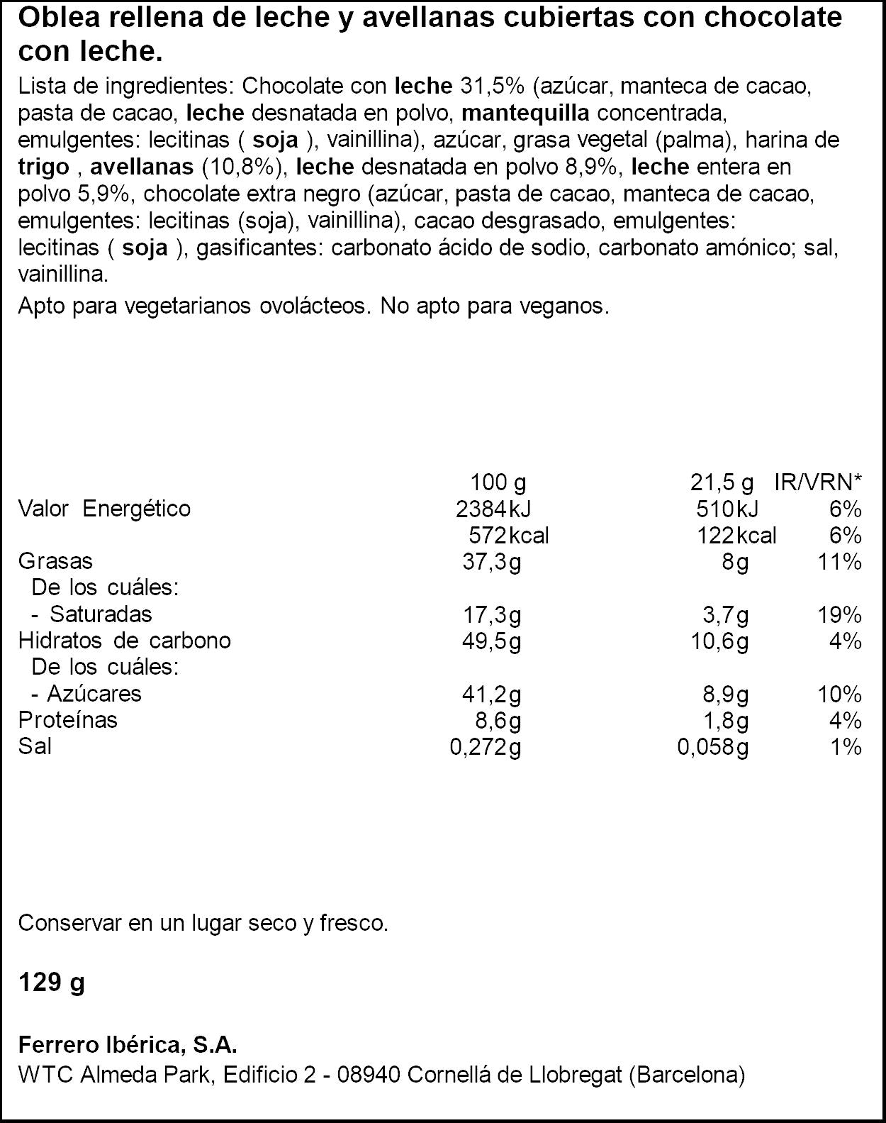 Barrita chocolate y avellana Kinder bueno p3 129g