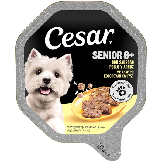 Comida húmeda perro pollo y arroz senior Cesar 150g La Despensa