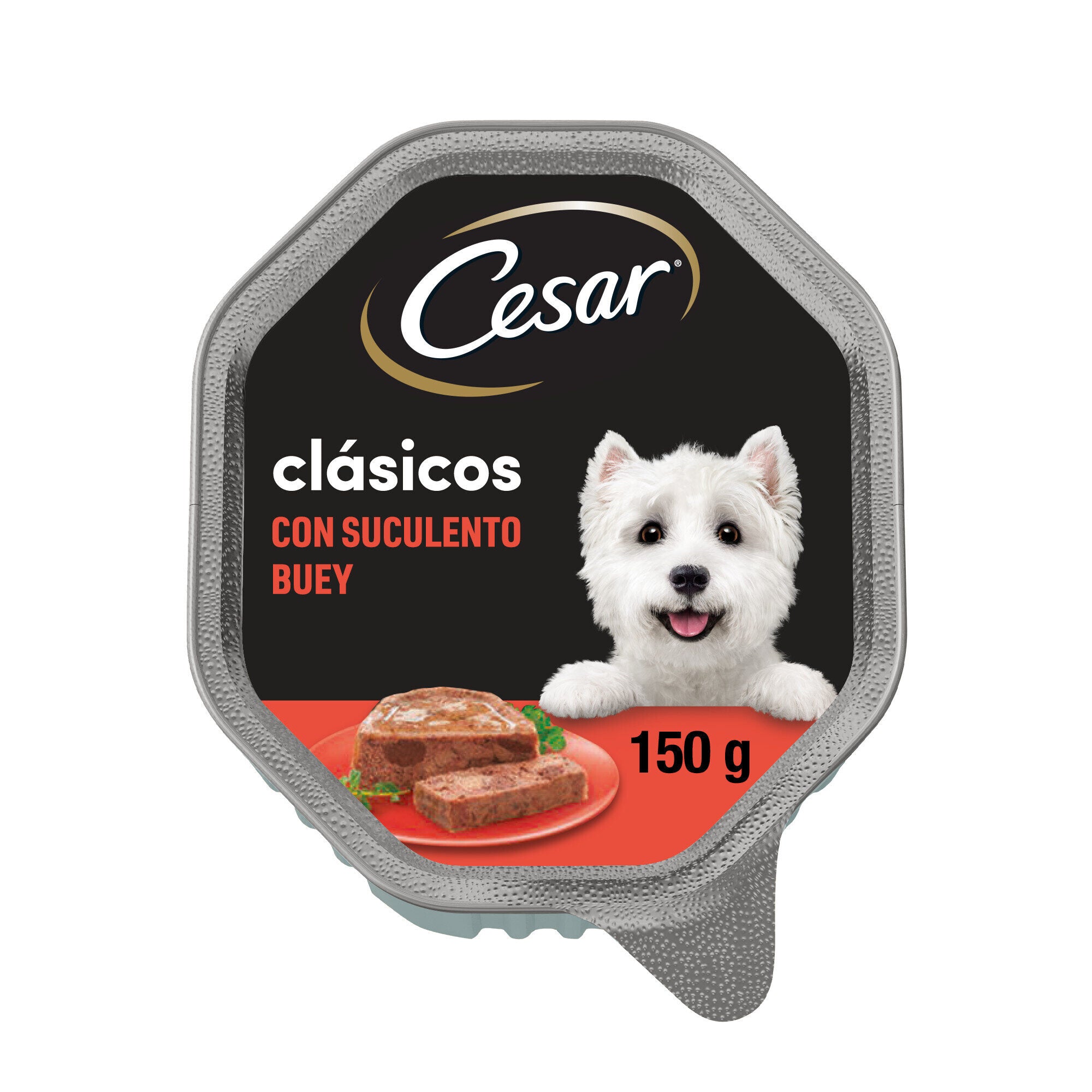Comida húmeda perro paté buey tarrina Cesar 150g