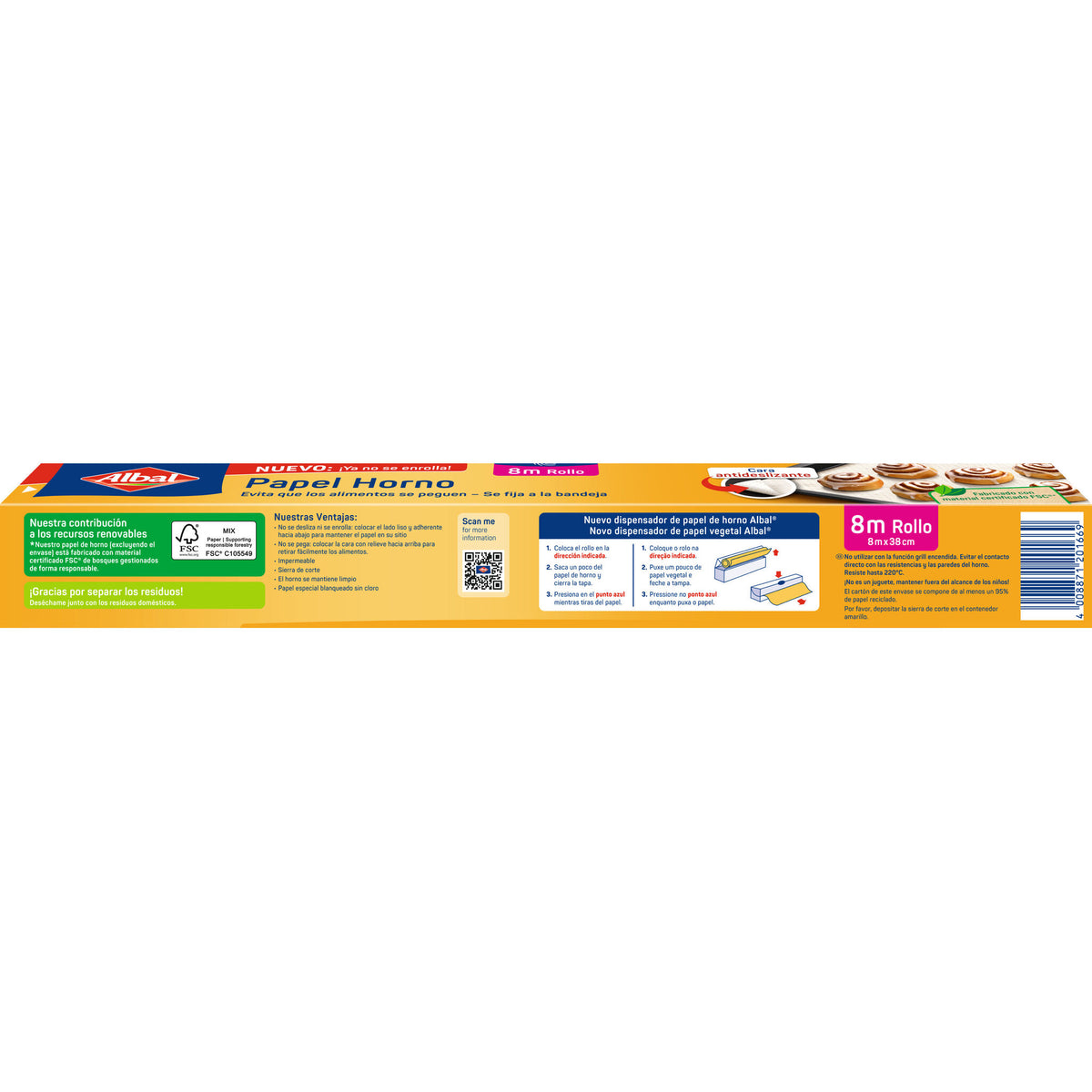 Papel horno 8m Albal 1u