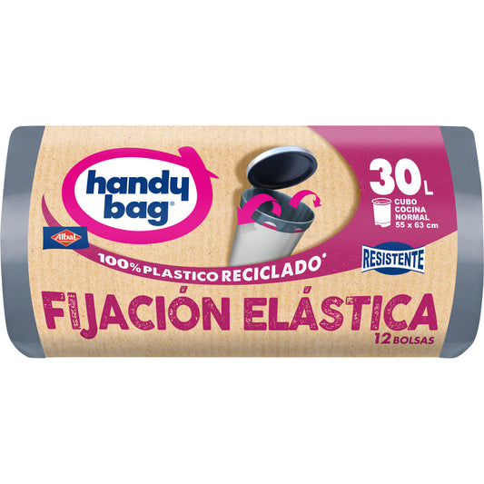 Bolsa basura fijacion elastica 30l Handy bag 12u La Despensa