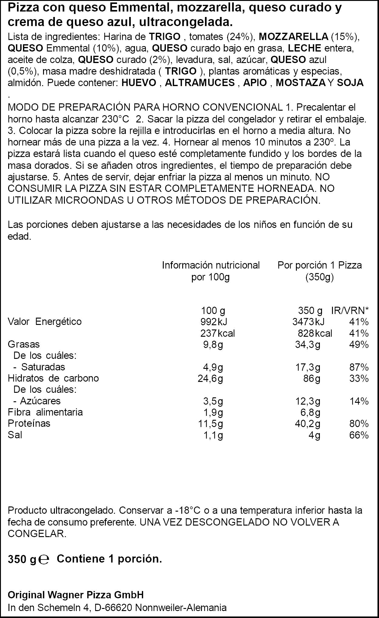 Pizza 4 formaggi forno di pietra Buitoni 350g