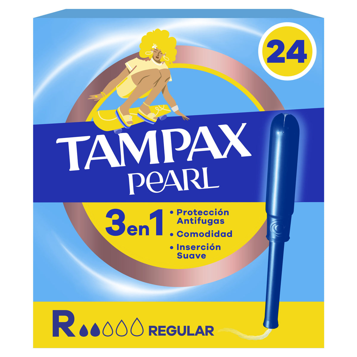Tampón regular pearl Tampax 24u