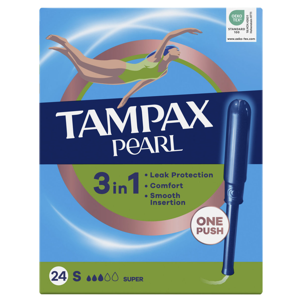 Tampón super pearl Tampax 24u