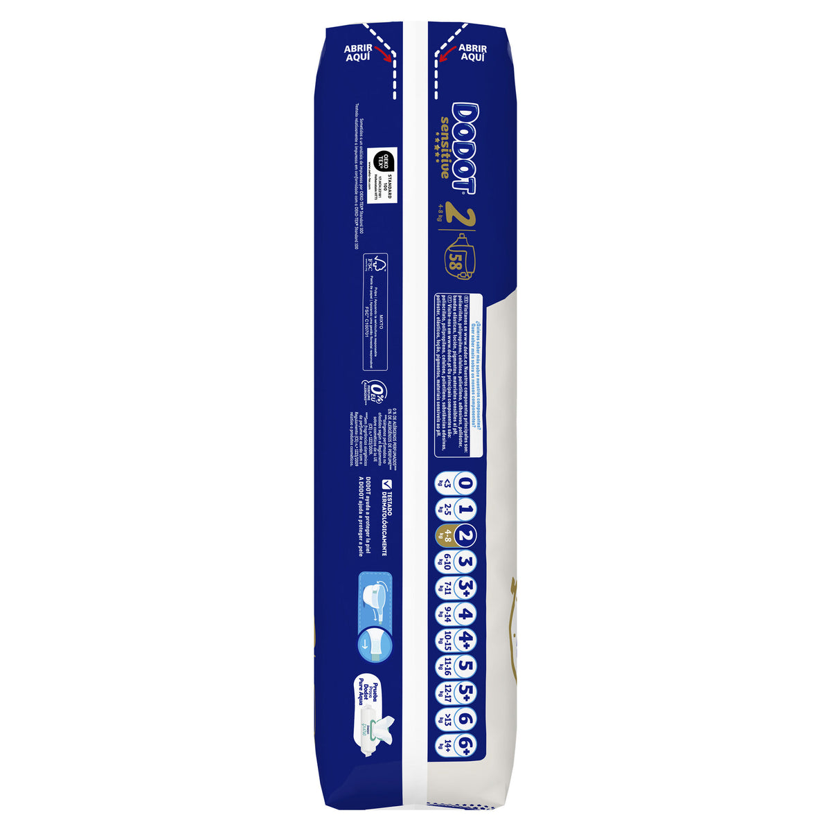 Pañal sensitive t2 Dodot p58