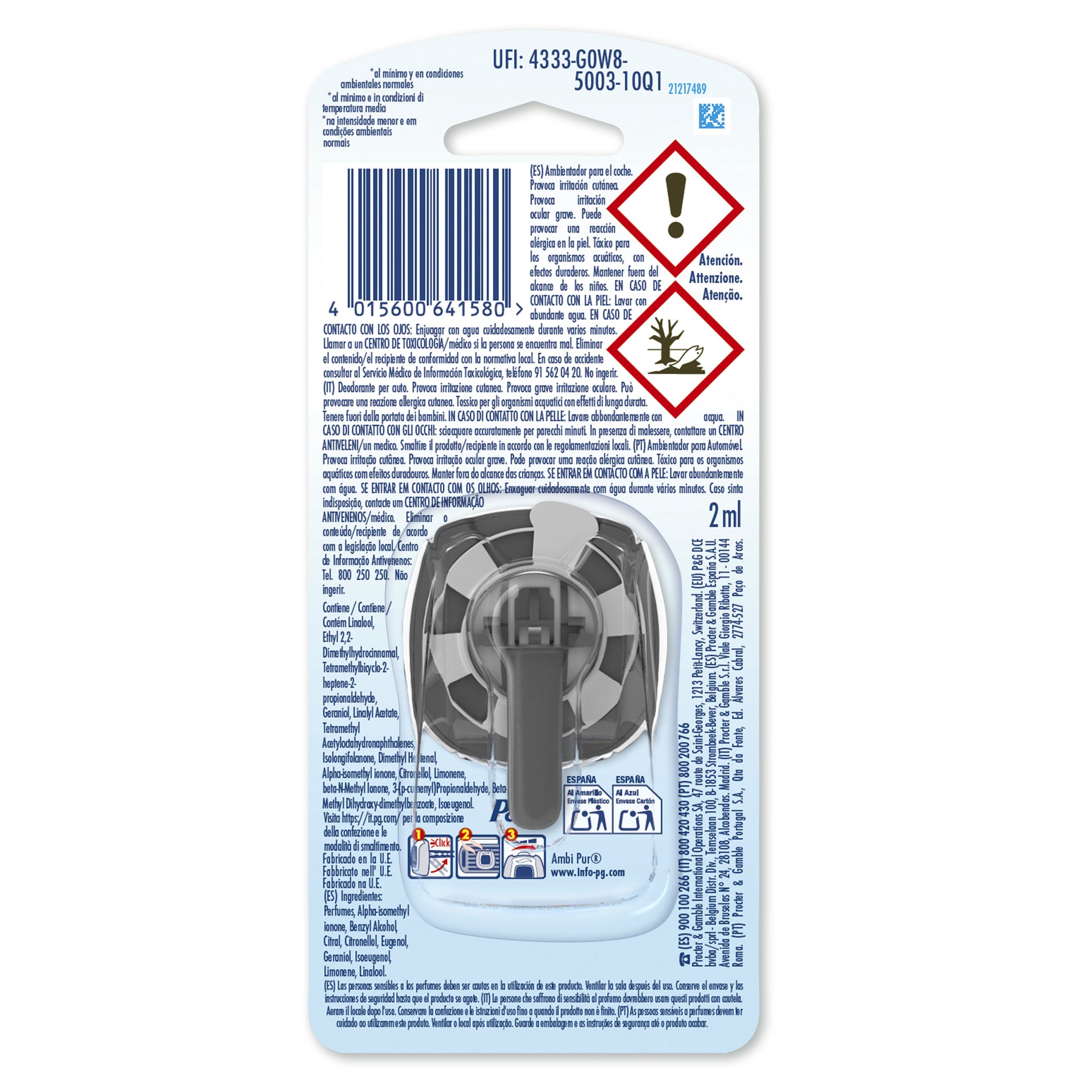 Ambientador coche oceano Ambipur 2ml