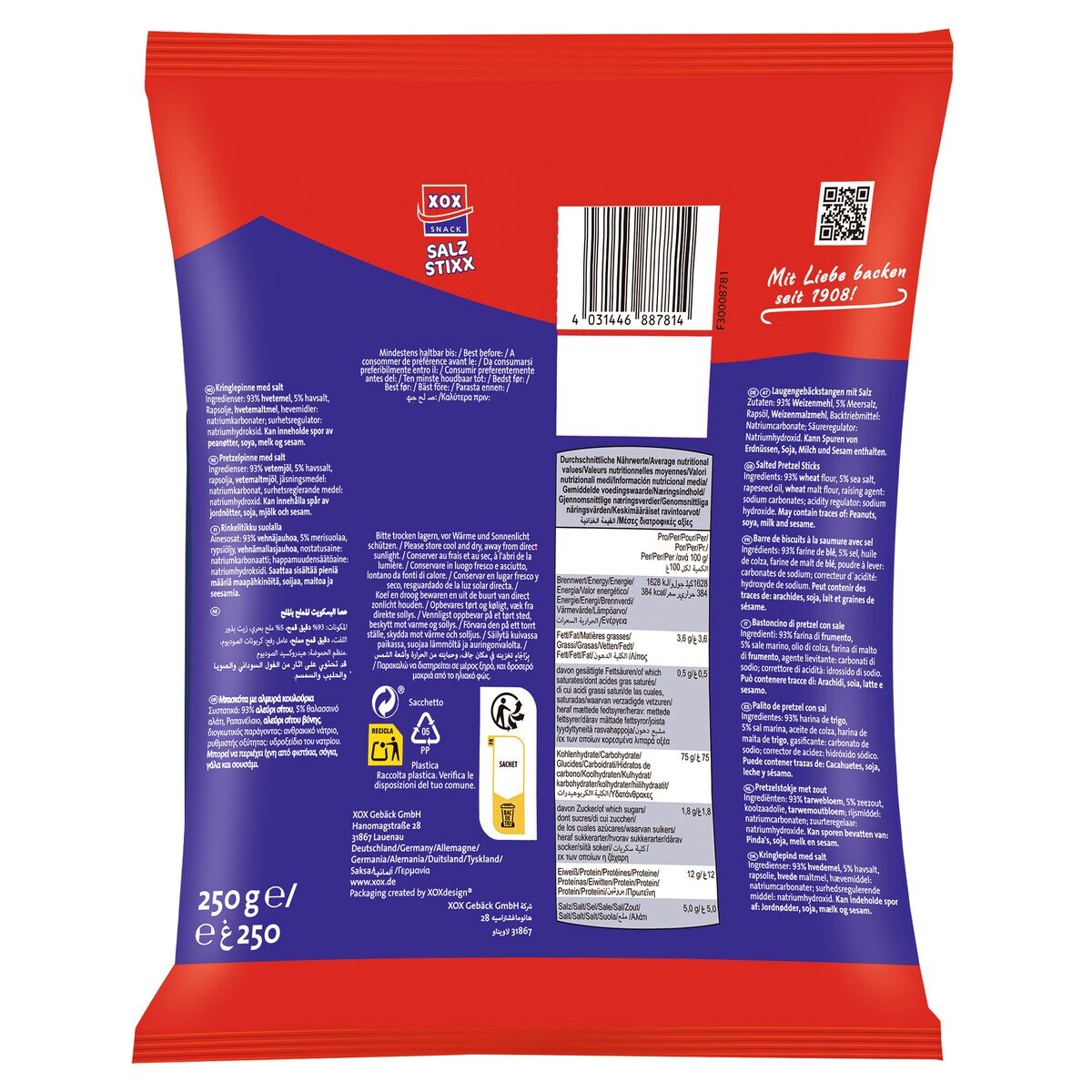 Palitos salados Xox 250g