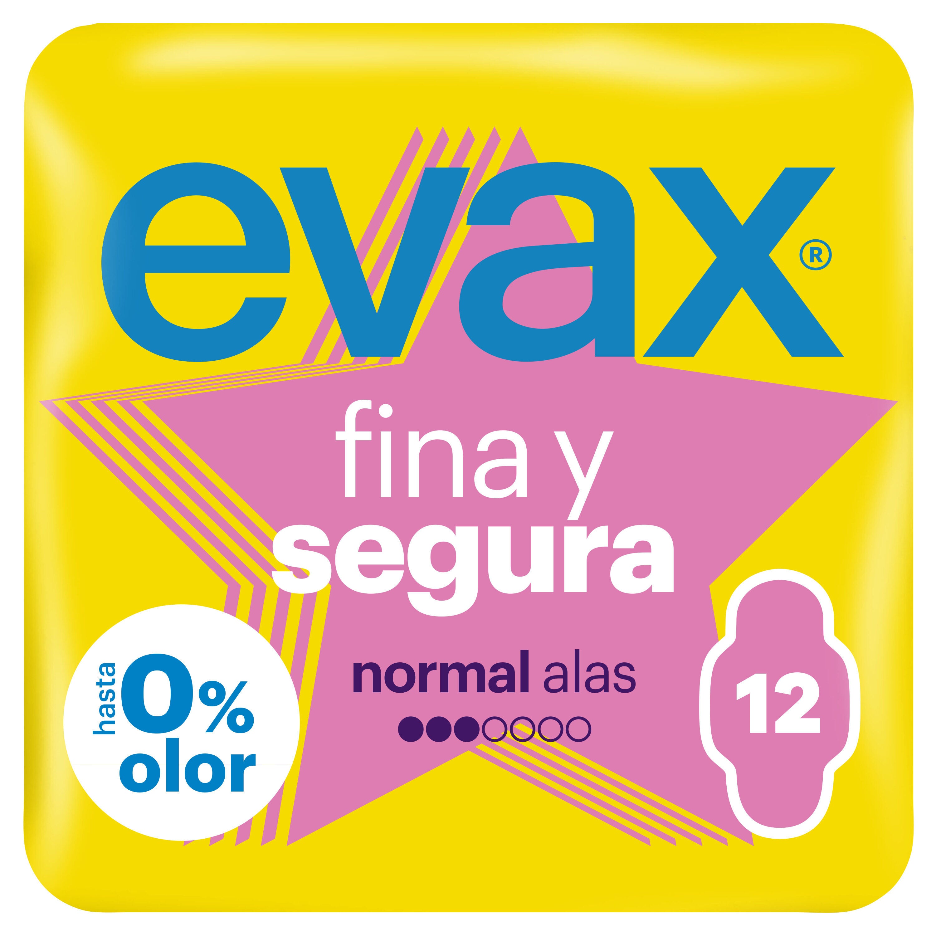 Compresa normal alas fina y segura Evax 12u