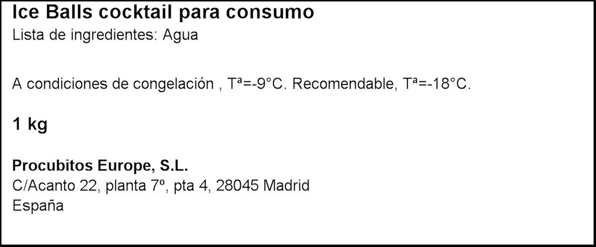 Hielo ice balls bolsa Cubers 1kg