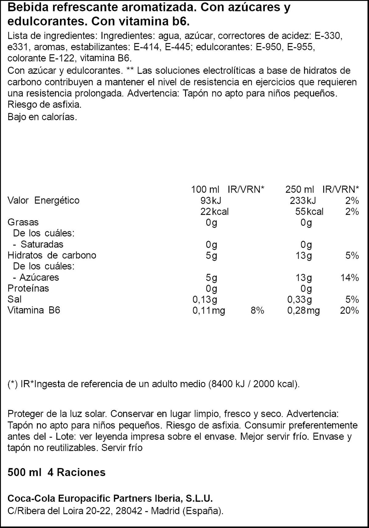 Bebida isotónica citrus Powerade 500ml