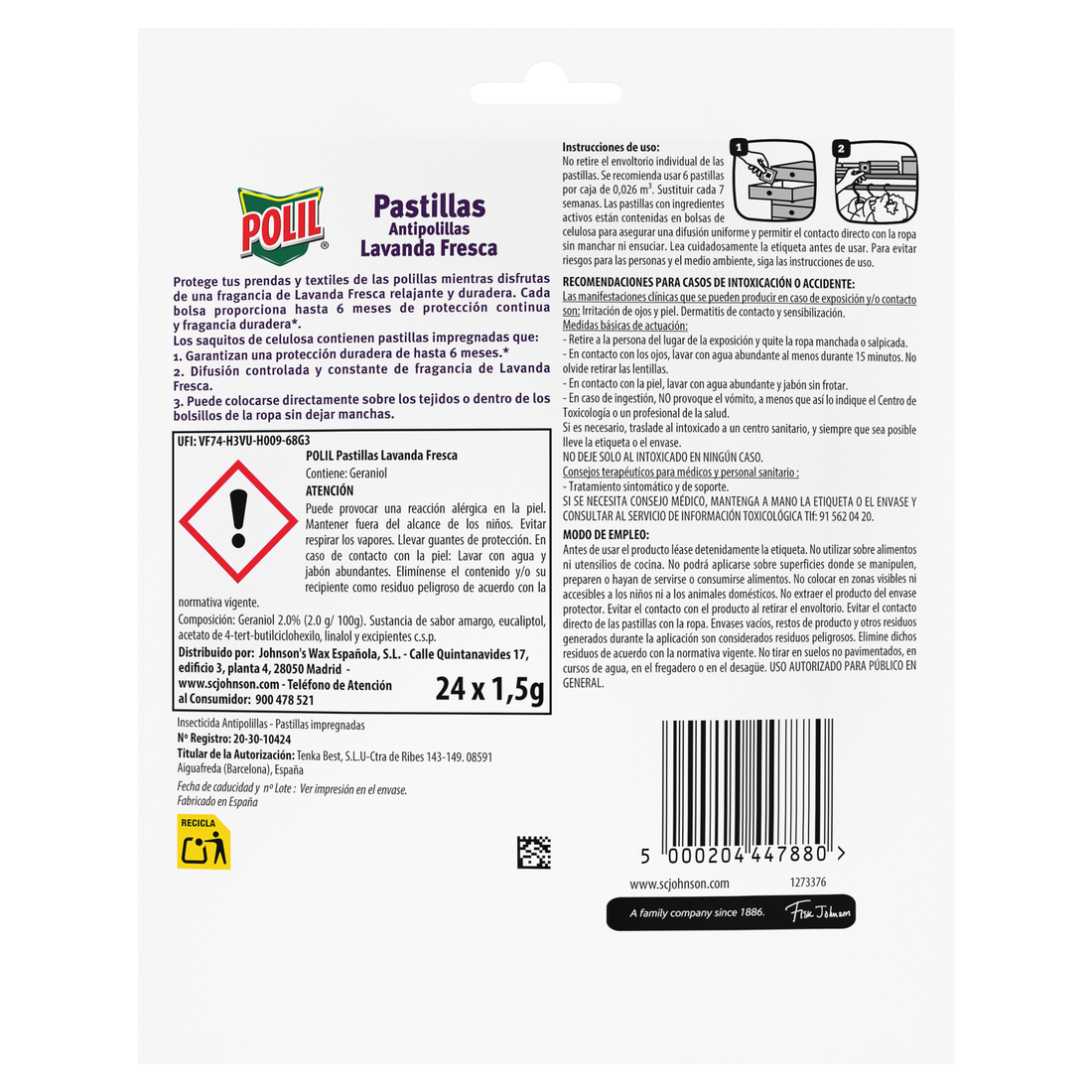 Antipolilla pastillas lavanda Polil 1u