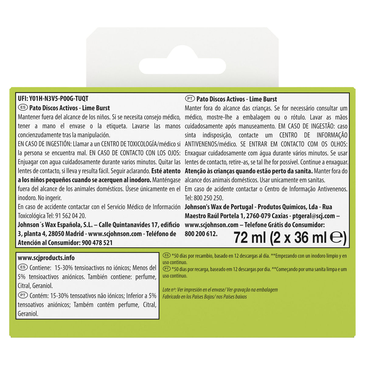 Limpiador wc recambio Pato p2  36ml/u
