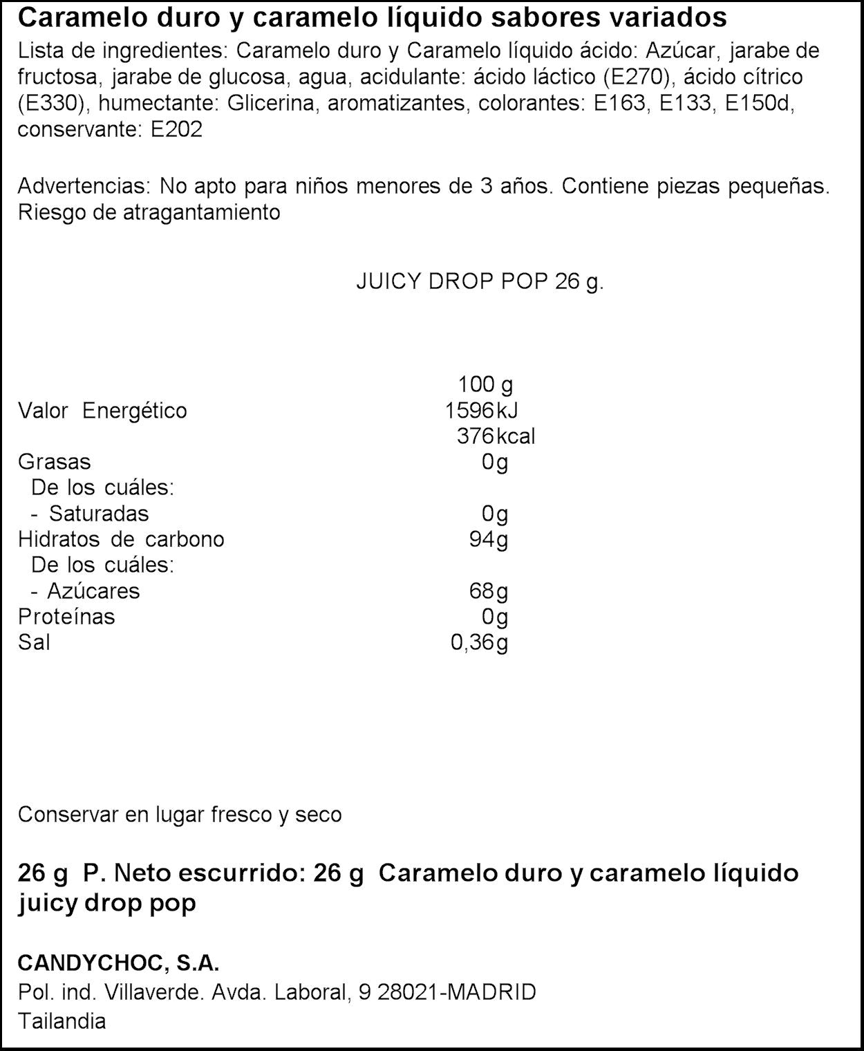Caramelo relleno fruta Bazooka 26g