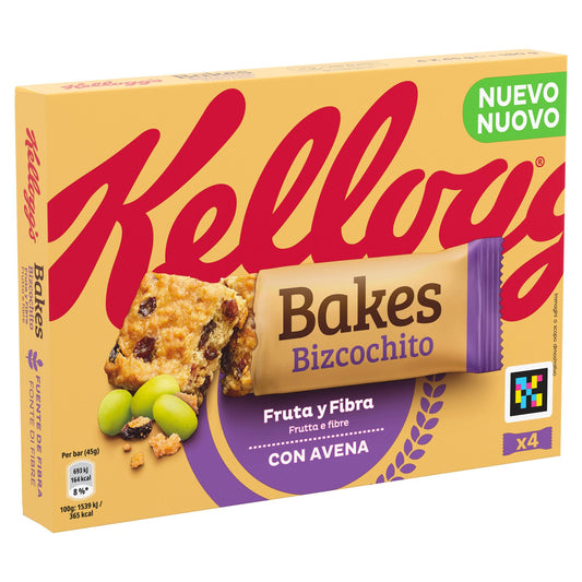 Barrita bizcochito avena c/pasas all bram Kelloggs p4 45g/u La Despensa
